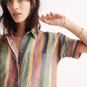 Madewell Rainbow Stripe Button Up
